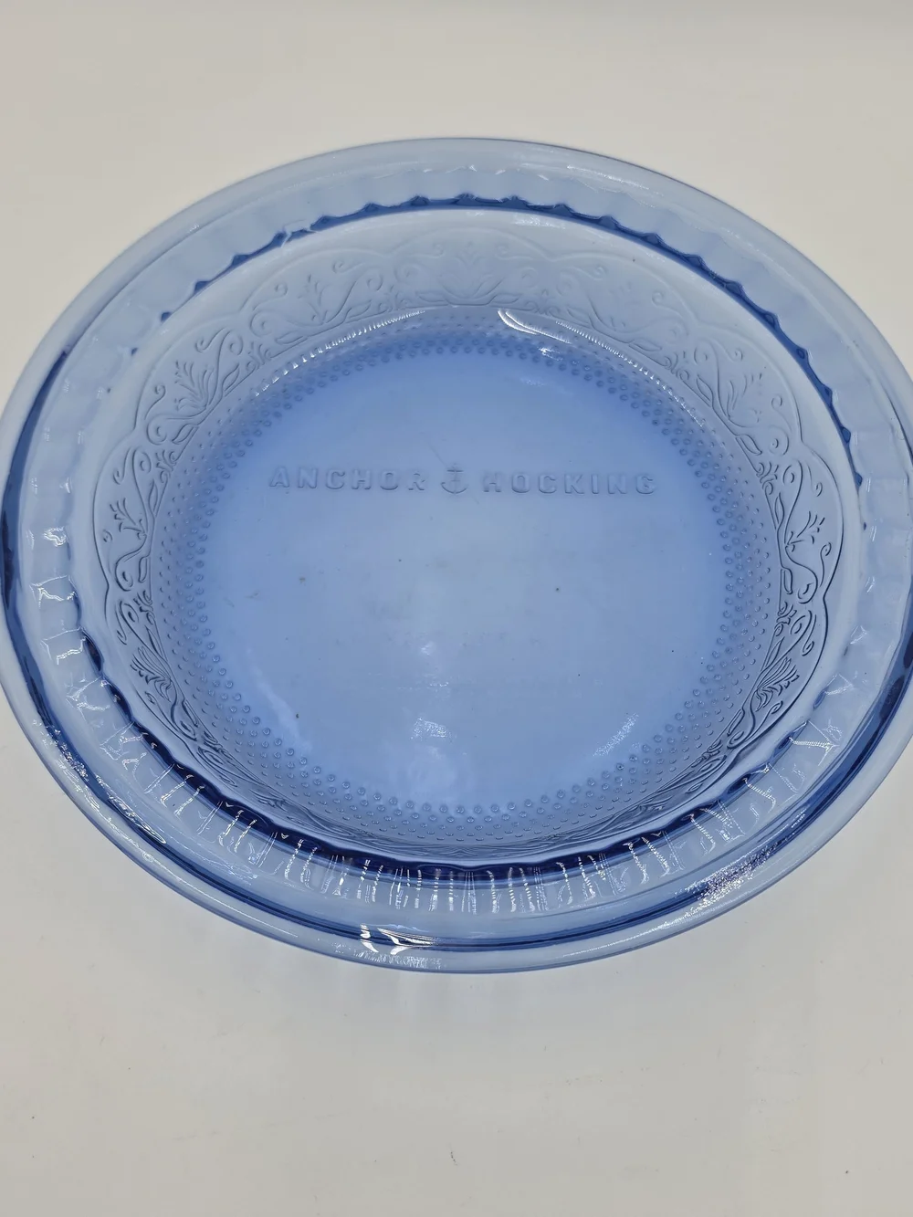 Vintage Blue Glass Pie Dish – 11